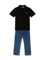 Litrle Boy's & Logo Patch Polo Shirt