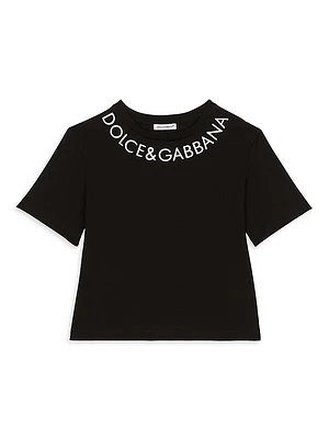 Little Girl's & Logo Crop T-Shirt