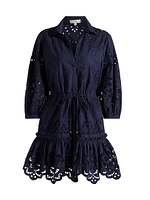 Robin Lace Puff-Sleeve Shirtdress