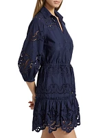Robin Lace Puff-Sleeve Shirtdress