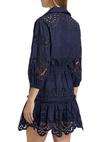 Robin Lace Puff-Sleeve Shirtdress