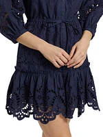 Robin Lace Puff-Sleeve Shirtdress