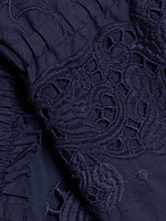 Robin Lace Puff-Sleeve Shirtdress