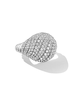 Sculpted Cable Pinky Ring 18K White Gold