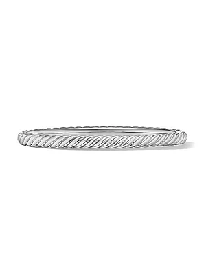 Sculpted Cable Bangle Bracelet in 18K White Gold