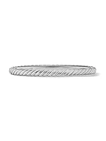 Sculpted Cable Bangle Bracelet in 18K White Gold