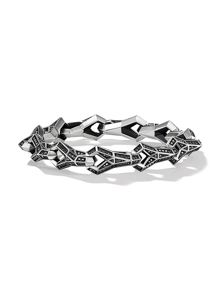 Faceted Link Bracelet Sterling Silver