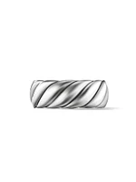 Sculpted Cable Contour Band Ring Sterling Silver, 9MM