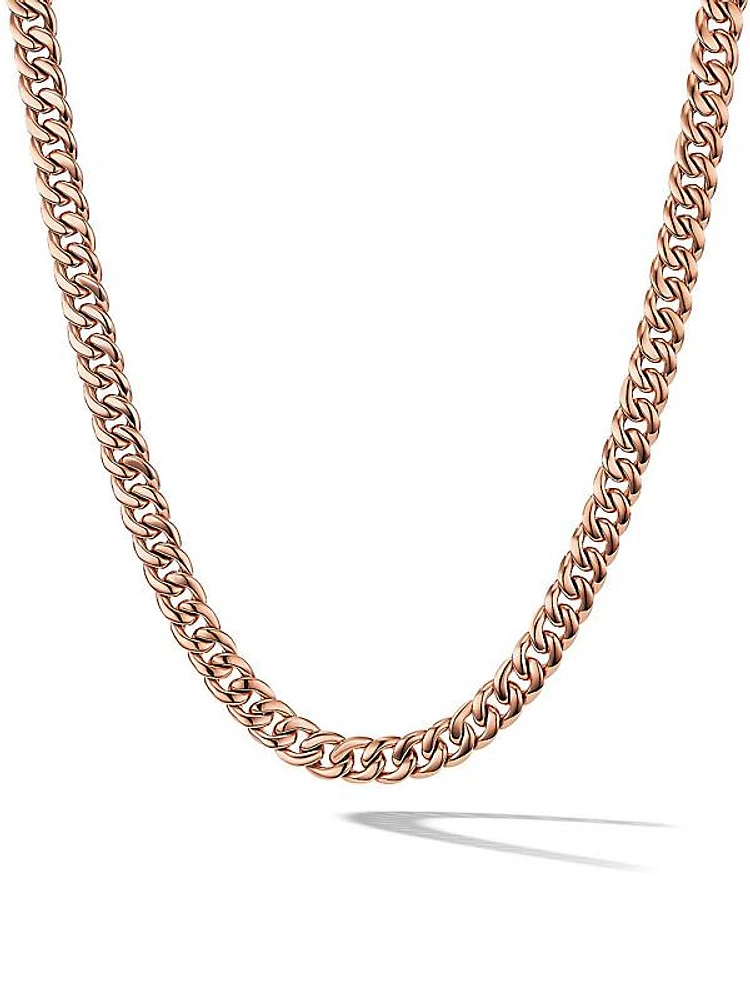 Curb Chain Necklace in 18K Rose Gold