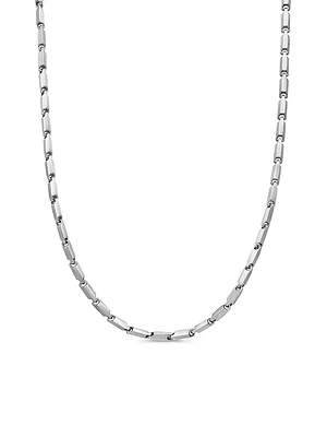Faceted Link Necklace Sterling Silver
