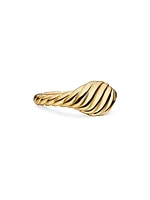 Sculpted Cable Micro Pinky Ring 18K Yellow Gold