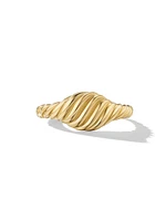 Sculpted Cable Micro Pinky Ring 18K Yellow Gold