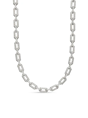 Pavé Chain Necklace in 18K White Gold