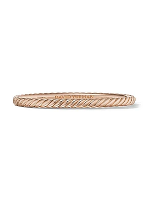 Sculpted Cable Bangle Bracelet in 18K Rose Gold, 4.6mm