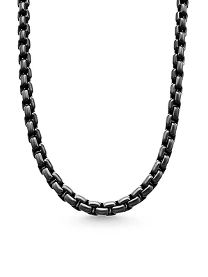 Box Chain Necklace Stainless Steel And Sterling Silver, 7.3mm