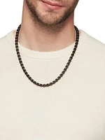 Box Chain Necklace Stainless Steel And Sterling Silver, 7.3mm