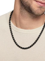 Box Chain Necklace Stainless Steel And Sterling Silver, 7.3mm