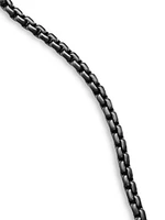 Box Chain Necklace Stainless Steel And Sterling Silver, 7.3mm