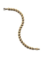 Memento Mori Skull Bead Bracelet In 18K Yellow Gold