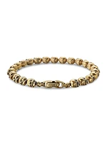 Memento Mori Skull Bead Bracelet In 18K Yellow Gold