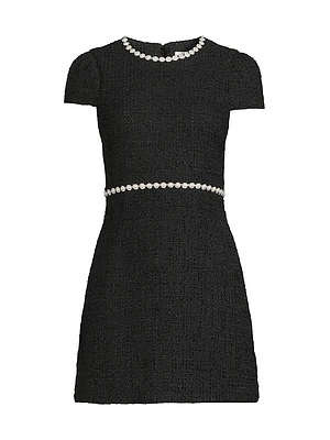 Morley Tweed Pearl-Embellished Minidress