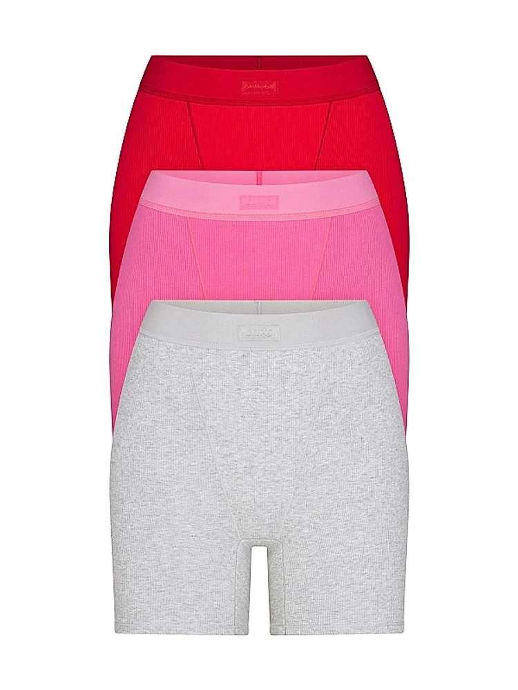 Cotton Rib 3-Pack Boxer
