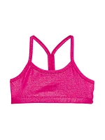 Little Girl's & Girl's Sparkle Y-Back Foil Sports Bra