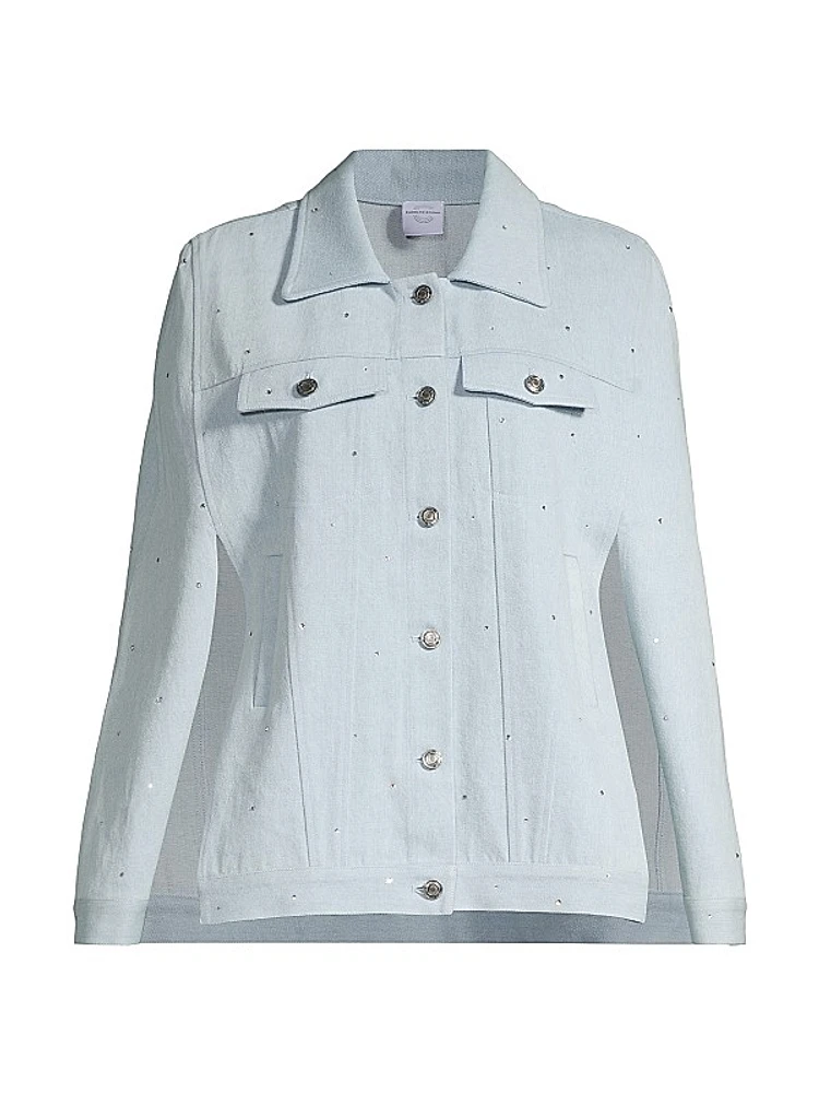 Swarovski Crystals Denim Cape
