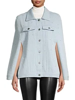 Swarovski Crystals Denim Cape