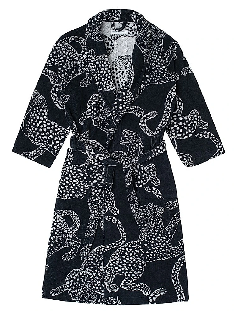Jaguar Print Terry Cotton Robe