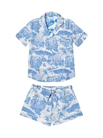 2-Piece Printed Cotton Short Pajama Set