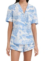 2-Piece Printed Cotton Short Pajama Set