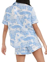 2-Piece Printed Cotton Short Pajama Set