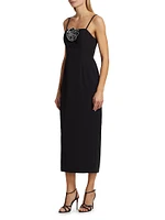 Allison Rosette-Embellished Midi-Dress