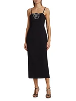 Allison Rosette-Embellished Midi-Dress