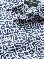 Becksley Geometric Linen & Cotton-Blend Button-Front Shirt