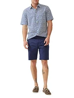 Becksley Geometric Linen & Cotton-Blend Button-Front Shirt