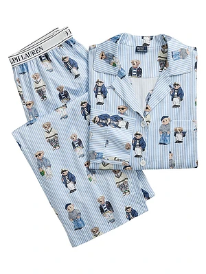 Madison Teddy Bear Stripe Pajama Set