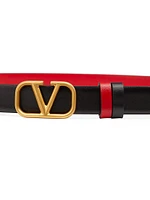 Reversible Vlogo Signature Belt Glossy Calfskin 20 MM