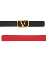 Reversible Vlogo Signature Belt Glossy Calfskin 20 MM