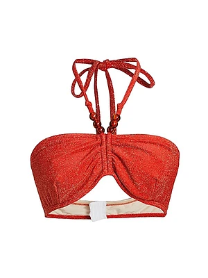 Cinched Bandeau Bikini Top