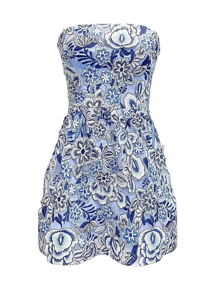 Marilyn Embroidered Strapless Minidress