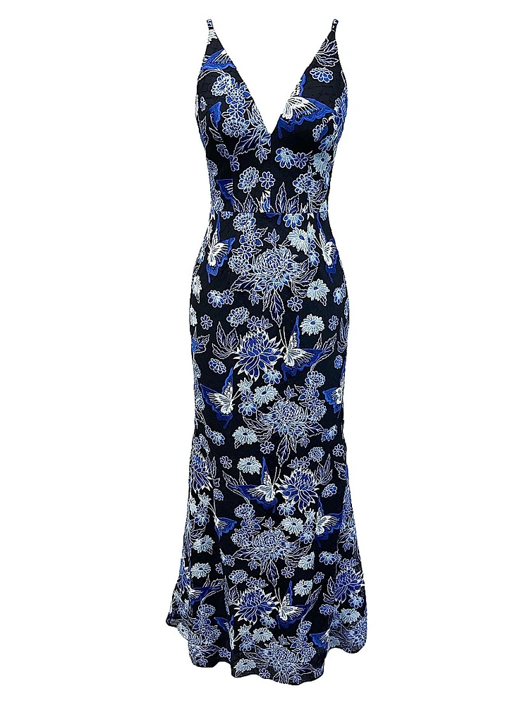 Sharon Floral Embroidered Mermaid Gown