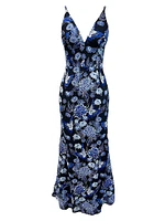 Sharon Floral Embroidered Mermaid Gown