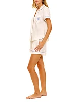 Blue Serenity Nina Linen Short 2-Piece Pajama Set