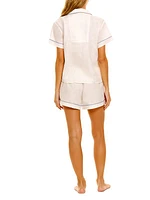 Blue Serenity Nina Linen Short 2-Piece Pajama Set