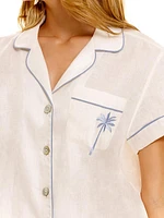 Blue Serenity Nina Linen Short 2-Piece Pajama Set