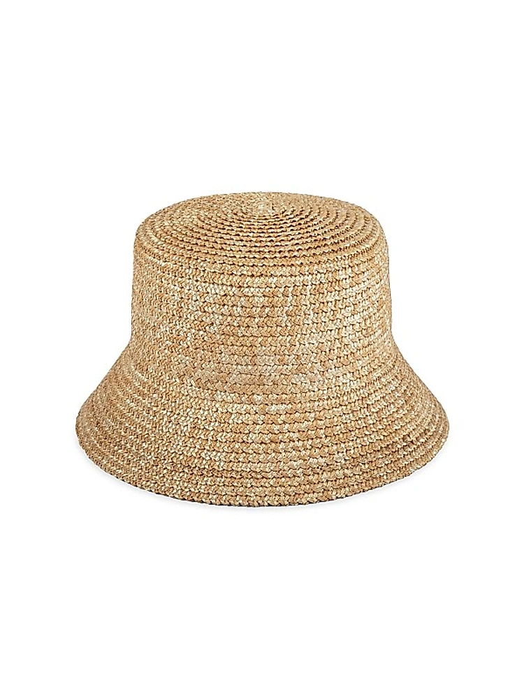 Crisscross Straw Bucket Hat