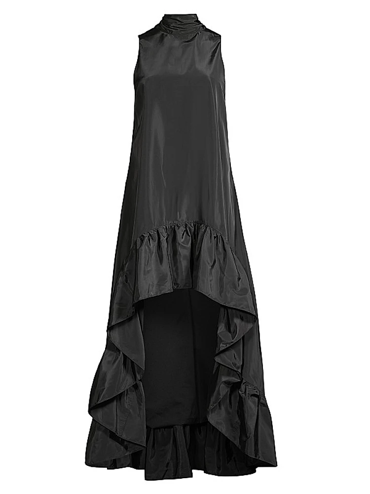 Taffeta Ruffle High-Low Gown