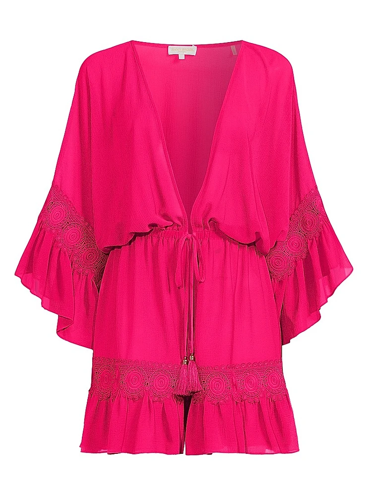 Amalia Lace-Trimmed Caftan Cover-Up